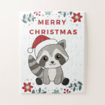 Quebra-cabeça Raccoon Christmas Snow Winter Raccoons<br><div class="desc">O guaxinim do Natal como um cartão de saudação. Animais engraçados com presentes e neve nas férias. Também é engraçado para o natal em julho. Os guaxinins são animais bonitos e perfeitos para o Natal.</div>