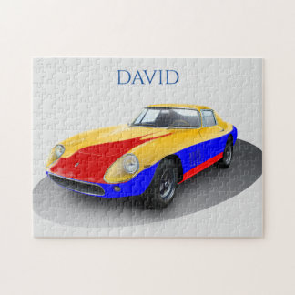 QUEBRA-CABEÇA RACE CAR. Nome personalizado.