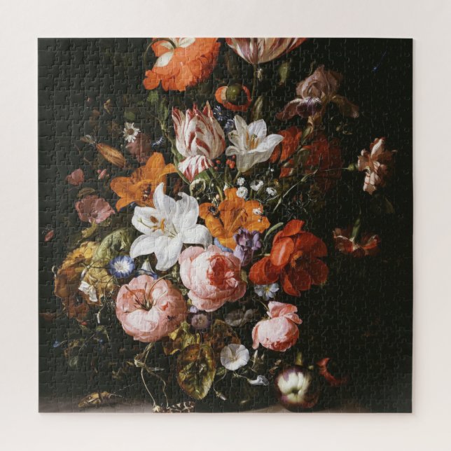 Quebra-cabeça Rachel Ruysch - flores em um vaso de vidro (Vertical)