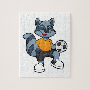 Quebra-cabeça Racoon com jogador de futebol