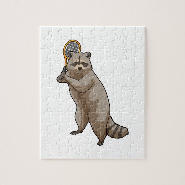 Quebra-cabeça Racoon em Tênis com raquete Tênis (Vertical)
