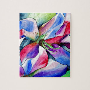 Quebra-cabeça Rainbow Azalea flor original de aquarela
