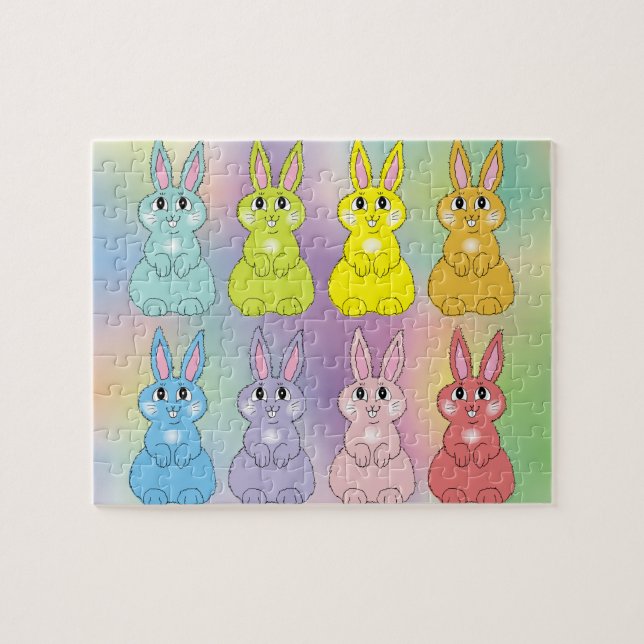 Quebra-cabeça Rainbow Bunnies (Horizontal)