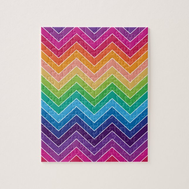 Quebra-cabeça Rainbow Chevron Pattern Modern presentes (Vertical)