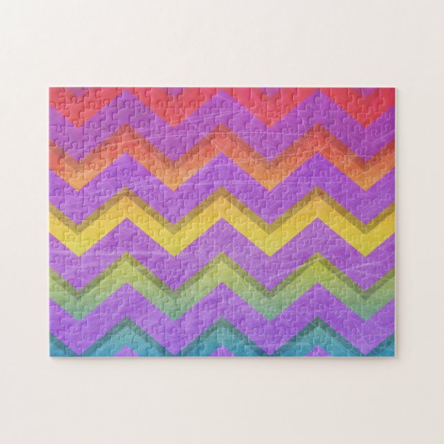 Quebra-cabeça Rainbow Chevron por Shirley Taylor (Horizontal)
