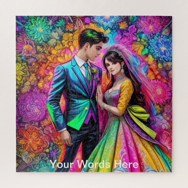 Quebra-cabeça Rainbow Garden Neon Psychedelic (Vertical)