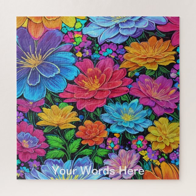 Quebra-cabeça Rainbow Garden Neon Psychedelic Willife Nature (Vertical)