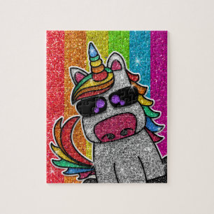 Quebra-cabeça Rainbow Glitter Unicorn Sparkly LGBT+ Sparkles