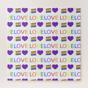 Quebra-cabeça Rainbow Layer Cake Slice LGBT Gay Pride LOVE Heart