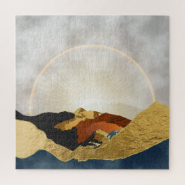 Quebra-cabeça Rainbow Metálico Dourado Montanha Brilhante Sun La