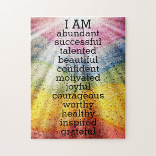 Quebra-cabeça Rainbow Positive Affirmations Business Card Magne