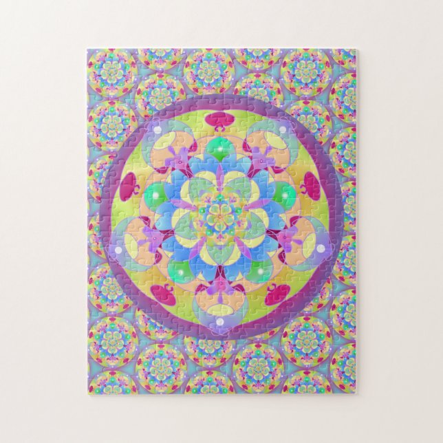 Quebra-cabeça Rainbow Song Mandala Extremamente Desafiante (Vertical)