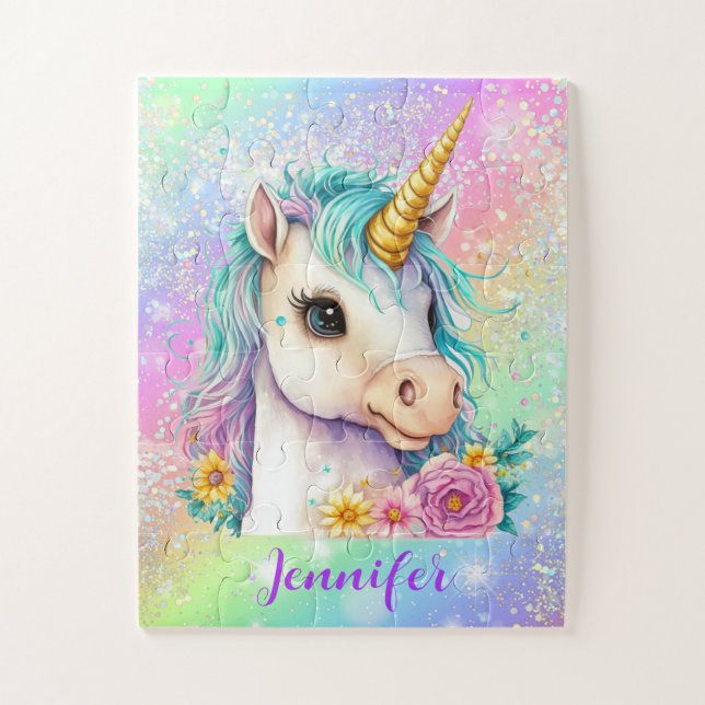 Quebra-cabeça Rainbow Sparkles Magical Unicorn (Vertical)