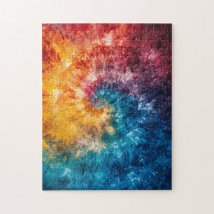 Quebra-cabeça Rainbow Tie-Dye Swirl