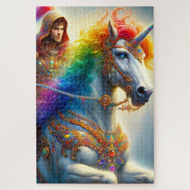 Quebra-cabeça Rainbow Unicorn (Vertical)