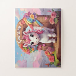 Quebra-cabeça Rainbow Unicorn Magic Personalizado