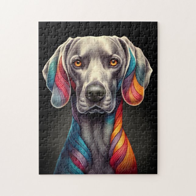 Quebra-cabeça Rainbow Weimaraner (Vertical)