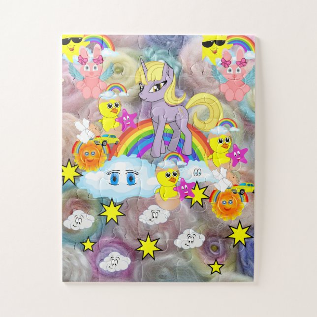 Quebra-cabeça Rainbows Carros-Garotos Unicorn (Vertical)