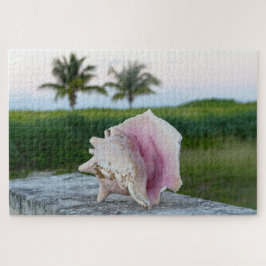 Quebra-cabeça Rainha Conch Shell em uma Parede, as Bahamas Poste