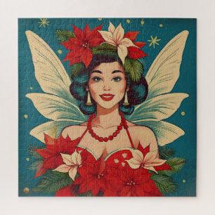 Quebra-cabeça Rainha da Beleza do Natal Tropical de Retro
