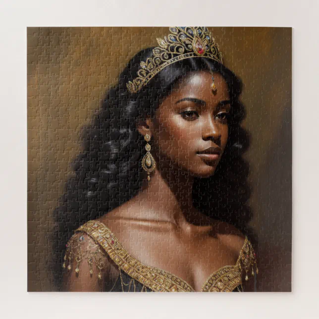 Princesa negra afro-americana em azul royal e branco · Creative