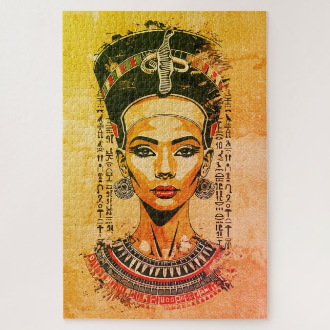 Quebra-cabeça Rainha Régia do Egito – Arte Neo-Faraônica Moderna (Vertical)