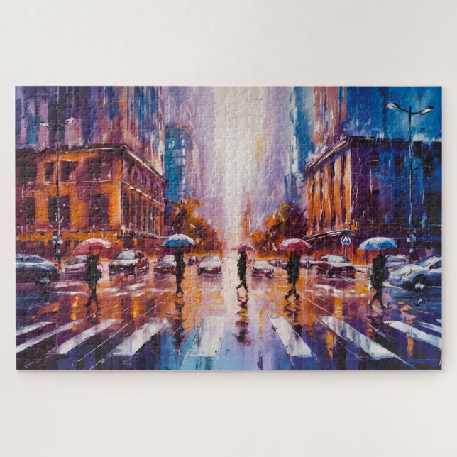 Quebra-cabeça Rainy City, 16" x 20", 520 peças (Horizontal)