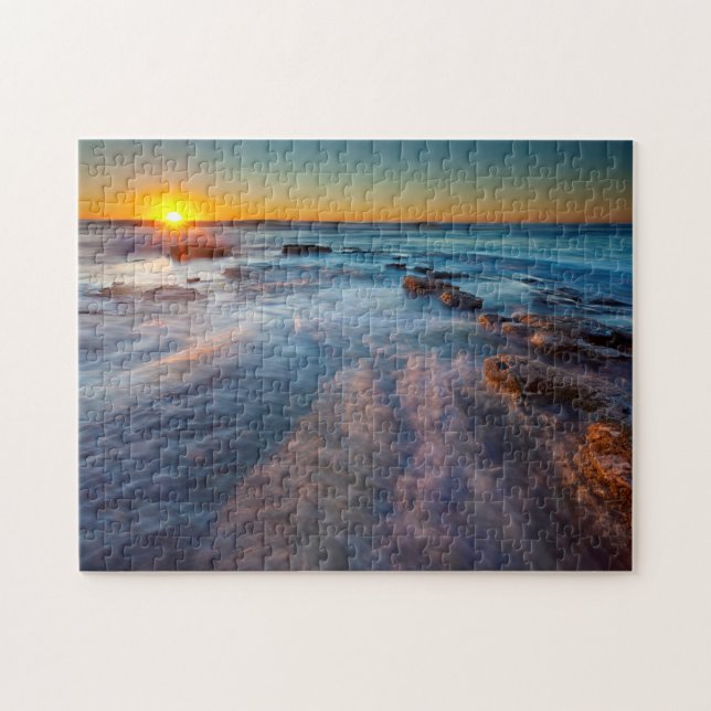 Quebra-cabeça Raios de sol iluminam o Oceano Pacífico (Horizontal)