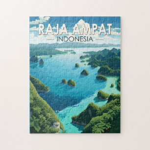 Quebra-cabeça Raja Ampat Indonesia Viagem Art Vintage
