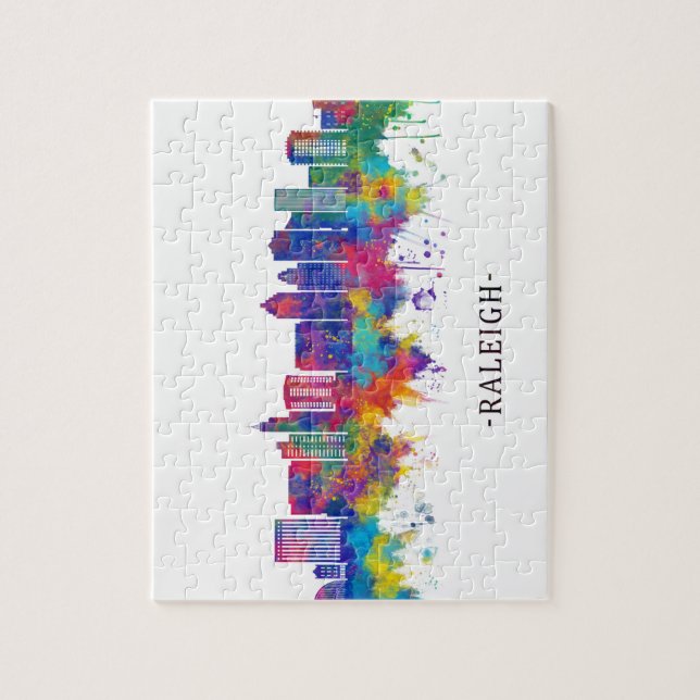 Quebra-cabeça Raleigh North Carolina Skyline (Vertical)