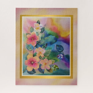 Quebra-cabeça Ramo de primavera em aquarela colorida com flores