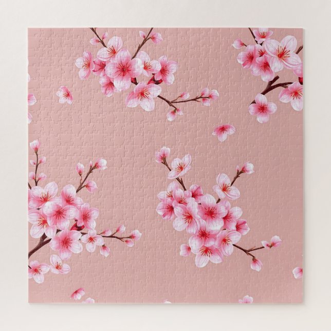 Quebra-cabeça Ramos de Flor de Cerejeira Rosa Padrão (Vertical)