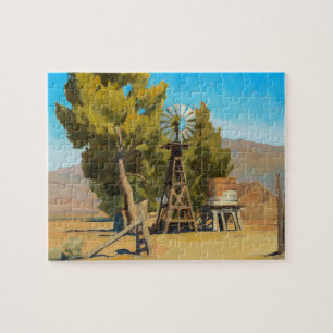 Quebra-cabeça Ranch Windmill, Carson, Nevada por Maynard Dixon