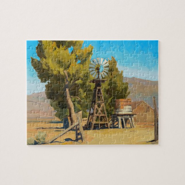 Quebra-cabeça Ranch Windmill, Carson, Nevada por Maynard Dixon (Horizontal)