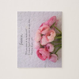 Quebra-cabeça Ranúculo rosa em fundo texturizado