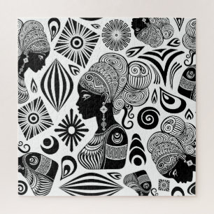 Quebra-cabeça Rapariga africana Retrato Tribal Tatuagem