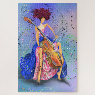 Quebra-cabeça Rapariga com Cello - Melodia Fantástica - Arte Des