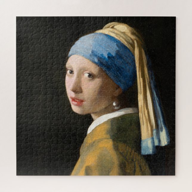 Quebra-cabeça Rapariga com pérolas a ouvir por Johannes Vermeer (Horizontal)