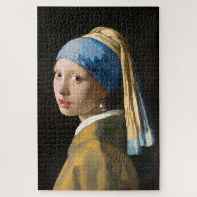 Quebra-cabeça Rapariga com pérolas a ouvir por Johannes Vermeer (Vertical)