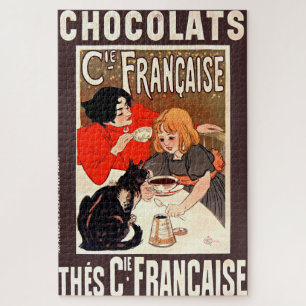 Quebra-cabeça Rapariga e Gato, Poster vintage, Alexandre Steinle