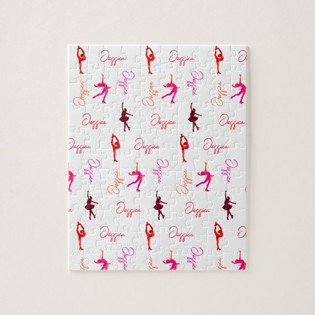 Quebra-cabeça Rapariga Figura Patinando Nome De Pele De Gelo Por (Vertical)