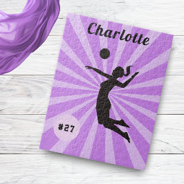 Quebra-cabeça Rapariga Jogando Voleibol Nome e Número Rosa