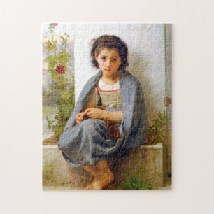 Quebra-cabeça Rapariga tricotando, Bouguereau