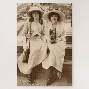 Quebra-cabeça raparigas de câmara cerca de 1910