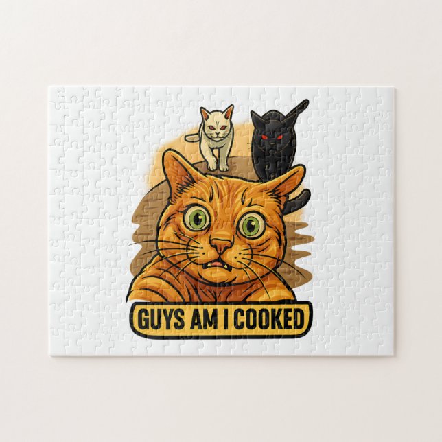 Quebra-cabeça Rapazes Estou Frito? Meme Divertido de Gato Reação (Horizontal)