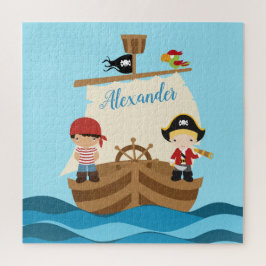 Quebra-cabeça Rapazes Piratas Bonitos e Um Nome Personalizado De