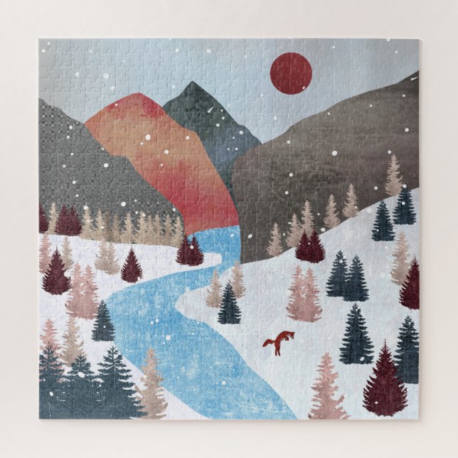 Quebra-cabeça Raposa de caça de inverno (Vertical)