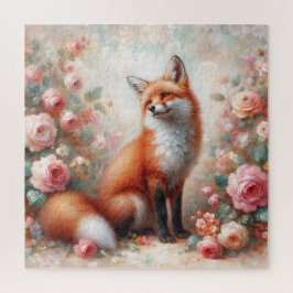 Quebra-cabeça Raposa Floral Whimsy - Raposa Vermelha no Quebra-c