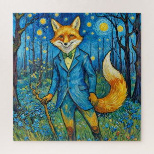 Quebra-cabeça Raposa Whimsic em uma Noite Estrelada