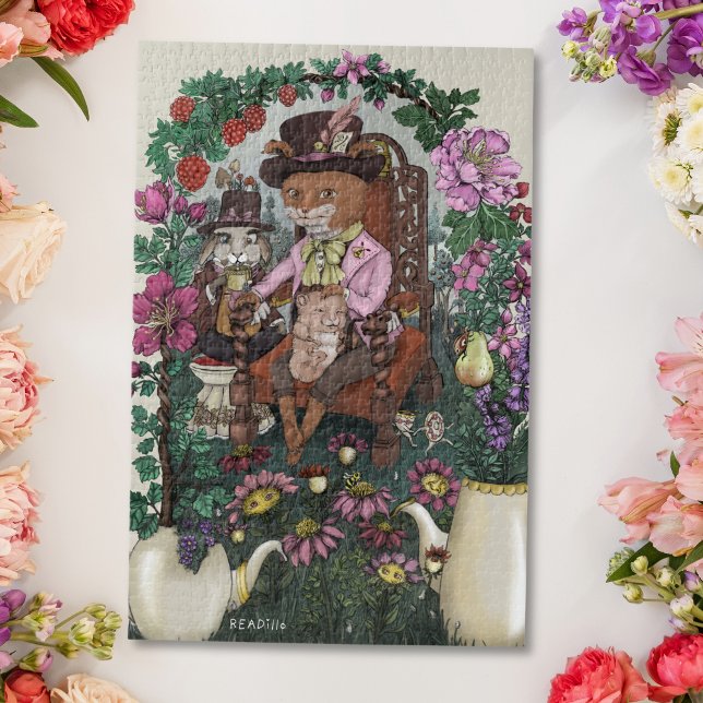 Quebra-cabeça Raposa Whimsic Mad Hatter Alice no País das Maravi (Criador carregado)